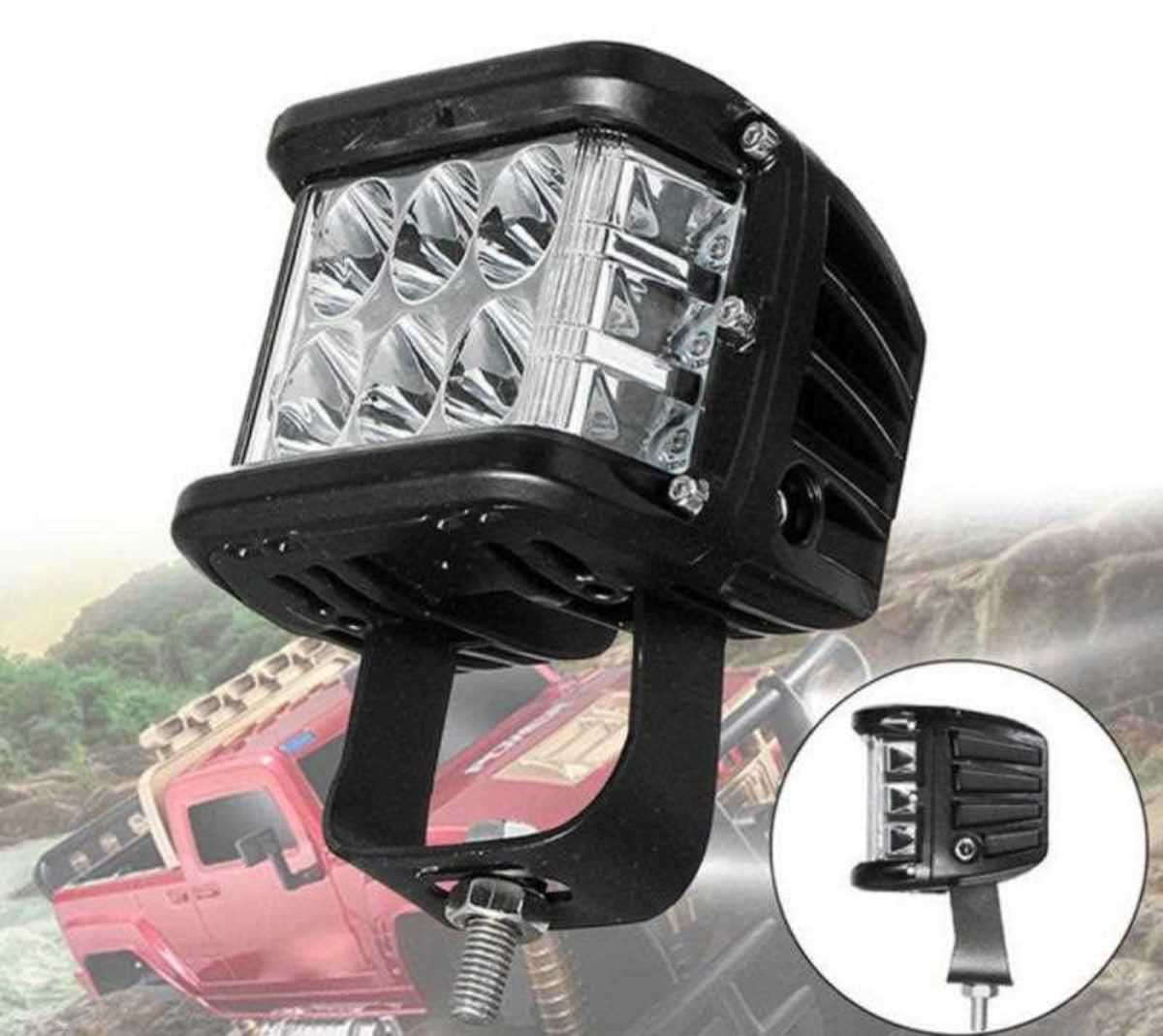 OFF ROAD LAMBA ÇAKARLI KÖSELi-KARE 6 LED KIRMIZI-MAVi 7*9 CM 1